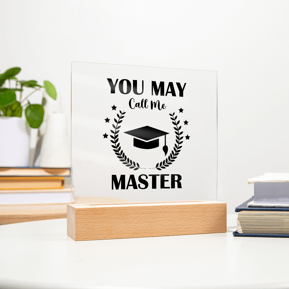 Acrylic Square Plaque - Graduation, Masters