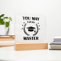 Acrylic Square Plaque - Graduation, Masters