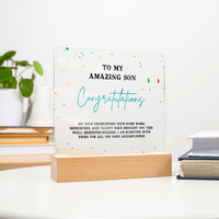 Acrylic Square Plaque - Son Graduation