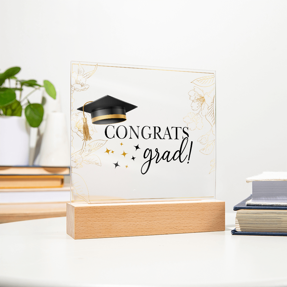Acrylic Square Plaque - Graduation