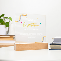 Acrylic Square Plaque - Graduation, To My Amazing Son