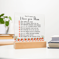Acrylic Plaque: 10 Reasons I Love You Mom - TreasuredTale