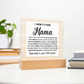 Acrylic Square Plaque – Mama Gift of Love and Support