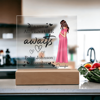 Personalized Acrylic Square Plaque for Mom to Be / Future Mom - Mother's Day Gift - New Adventure