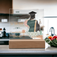 Acrylic Square Plaque - Graduation, She Believed She Could