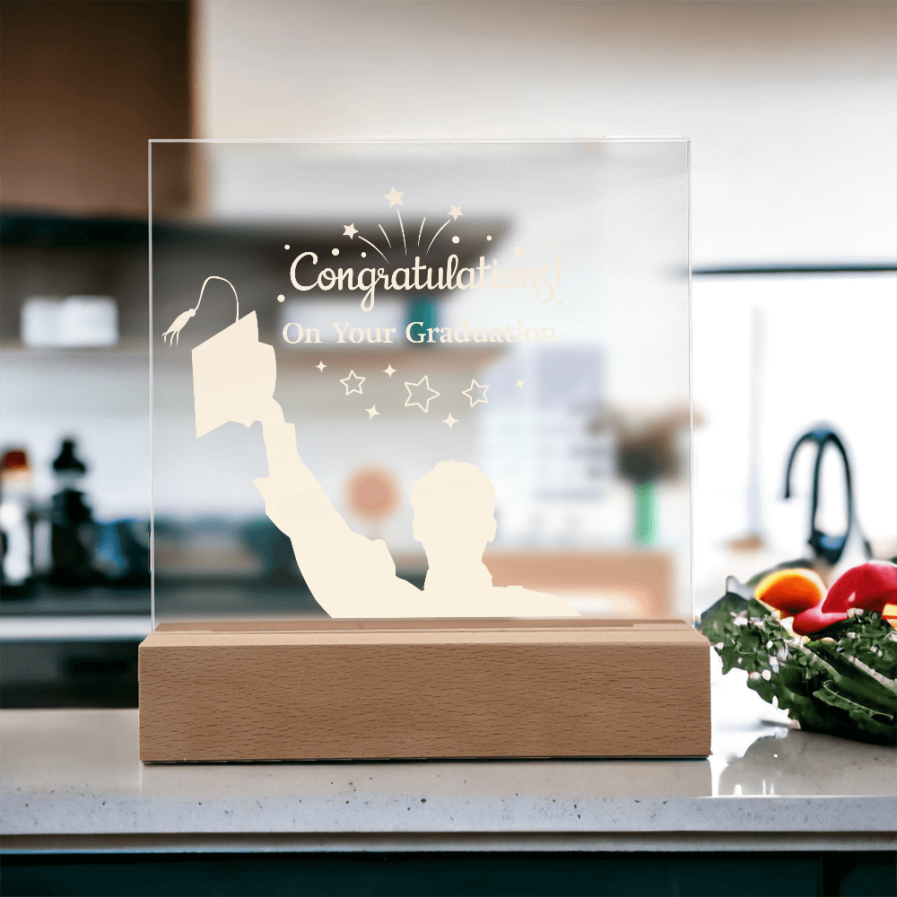 Acrylic Square Plaque - Congratulations On Your Graduation