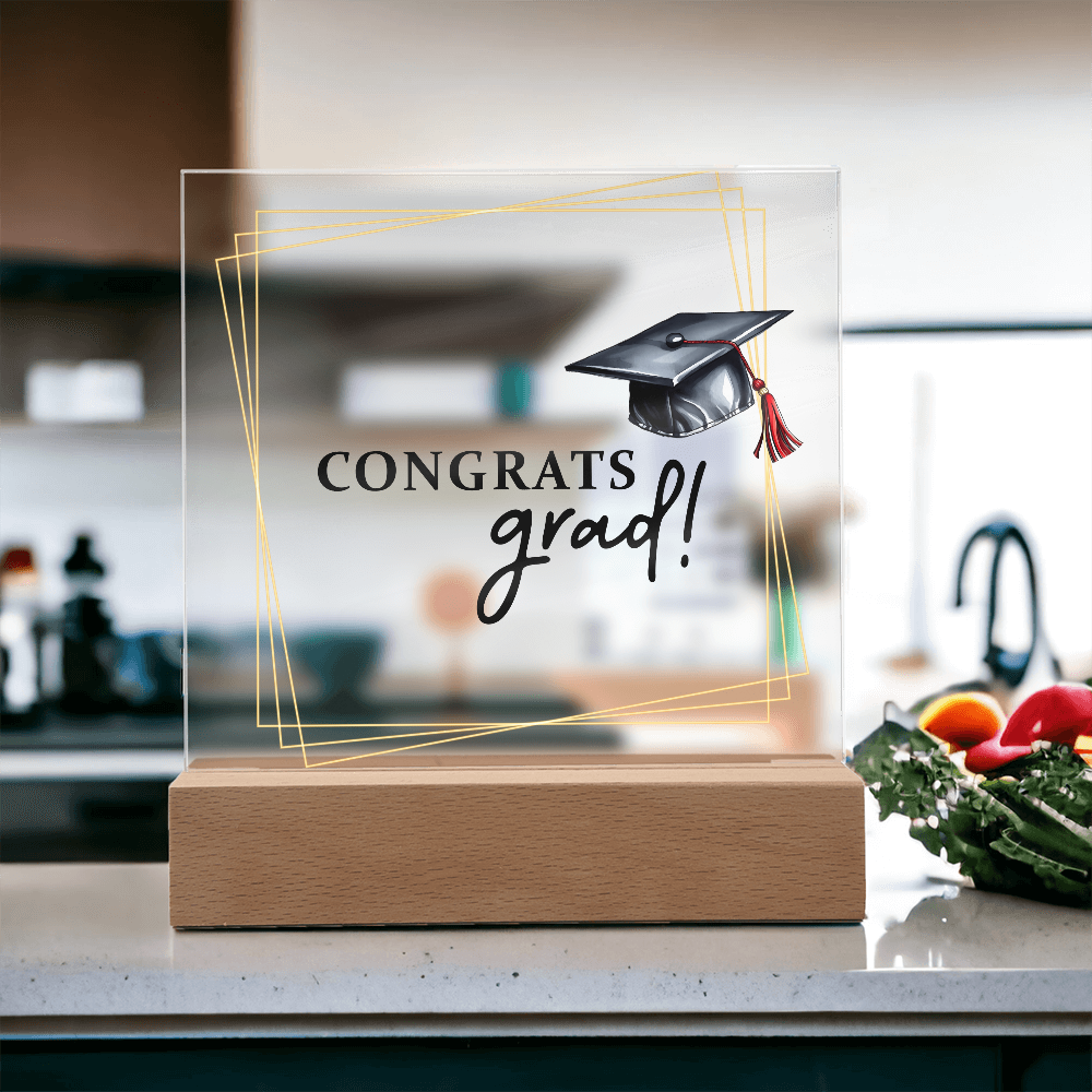 Acrylic Square Plaque - Graduation, Congrats Grad