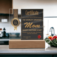 Acrylic Square Plaque – World's Greatest Mom Mother's Day - TreasuredTale