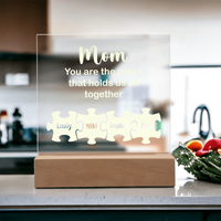 Acrylic Square Plaque for Mom - Mother's Day Gift - You are the Piece That Hold Us All Together