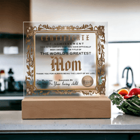 Acrylic Circle Plaque – World's Greatest Mom Award - TreasuredTale