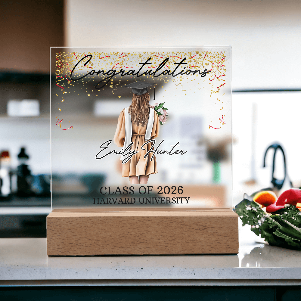 Acrylic Square Plaque - Personalized Graduation Gift For Her, Class Of 2026