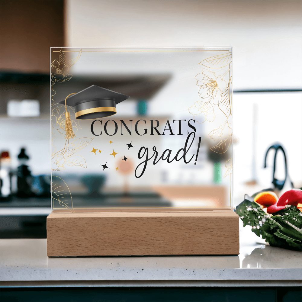 Acrylic Square Plaque - Graduation