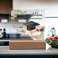 Acrylic Square Plaque - Graduation, Congratulations Daughter