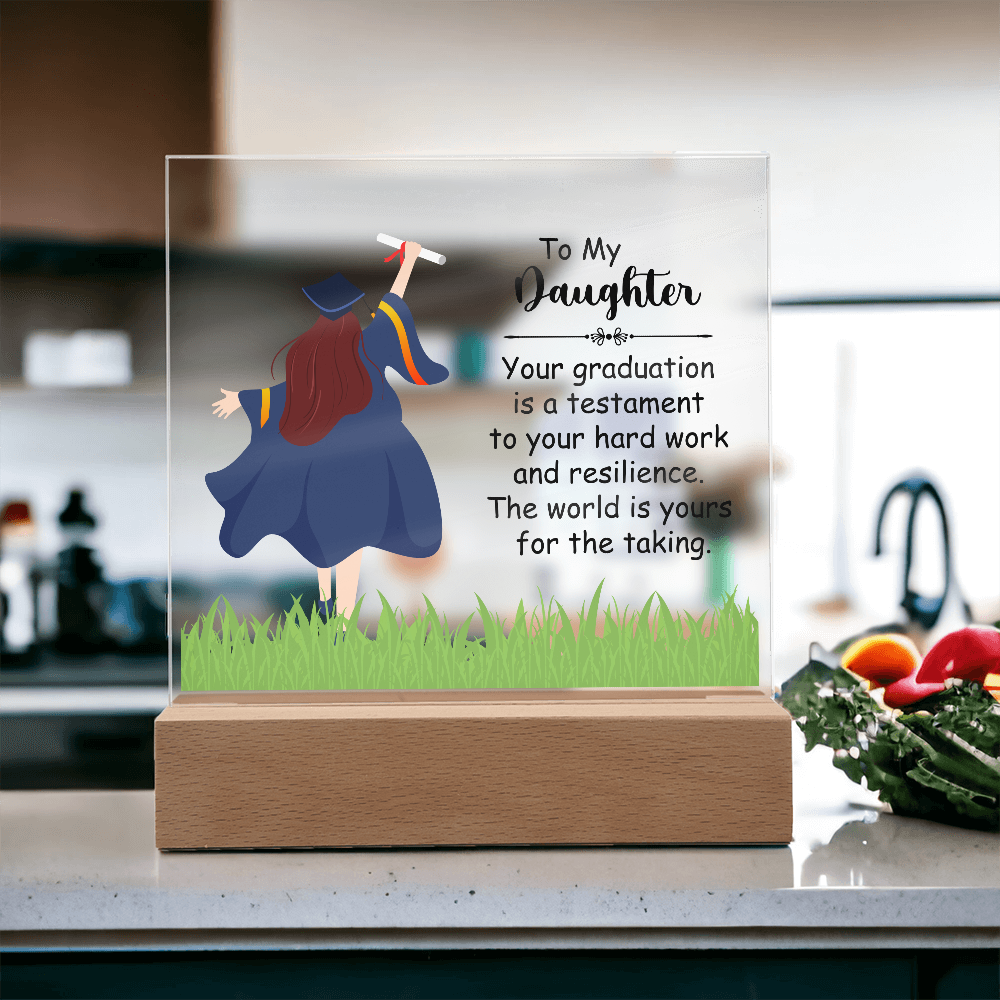 Acrylic Square Plaque, Graduation, To My Daughter