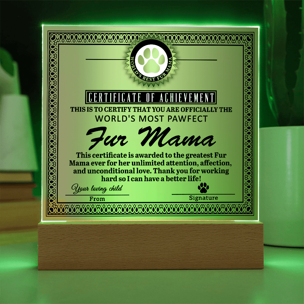 Acrylic Square Plaque – Funny Fur Mama Gift - TreasuredTale
