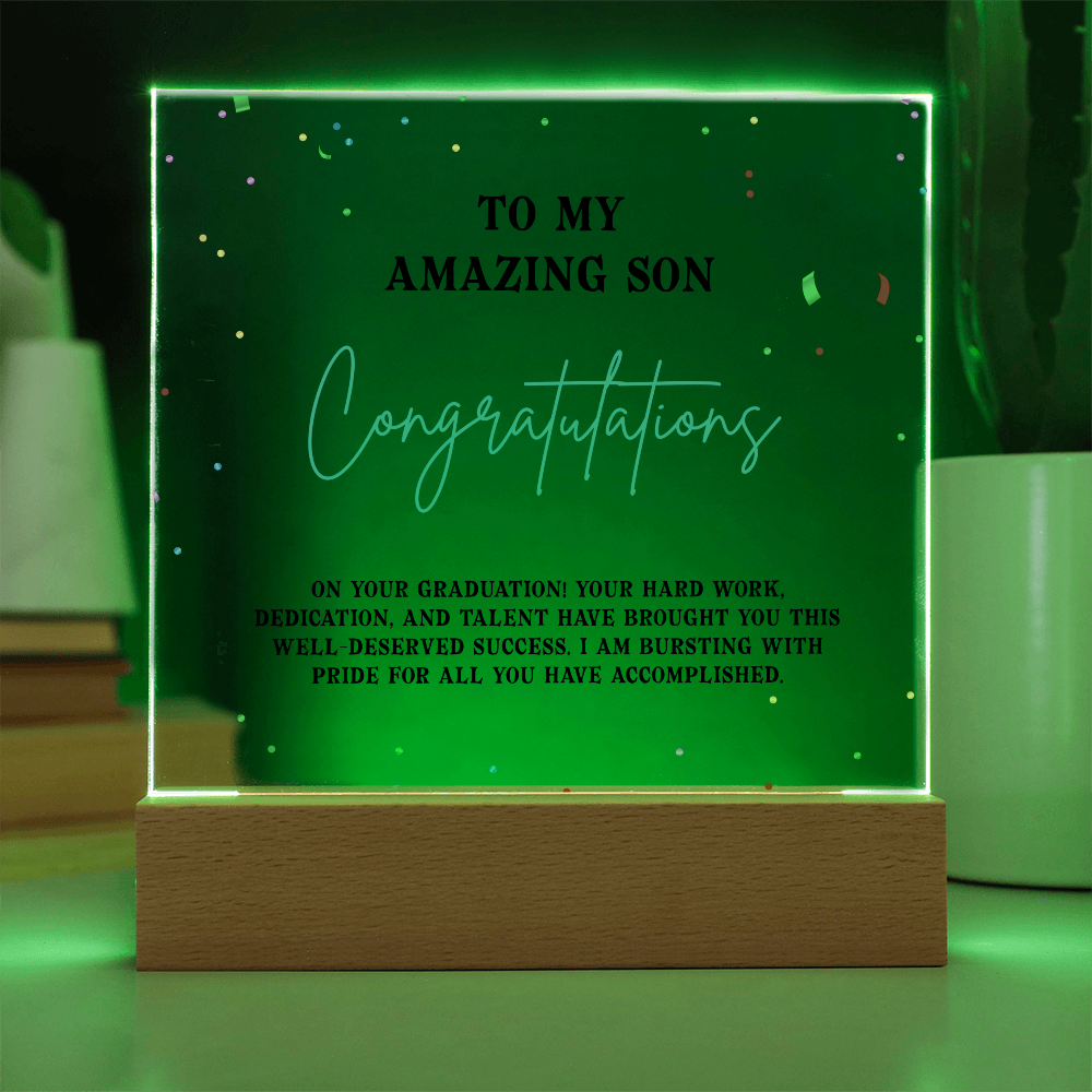 Acrylic Square Plaque - Son Graduation