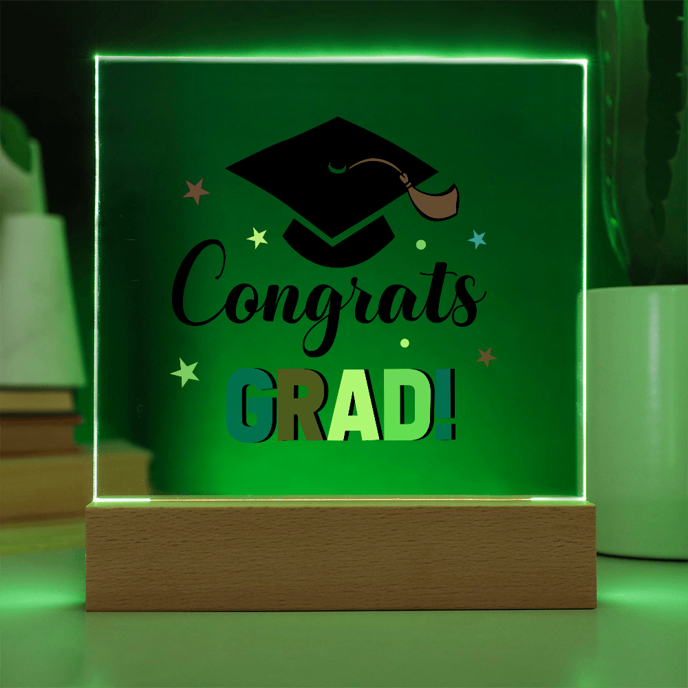 Acrylic Square Plaque - Congrats grad, Graduation