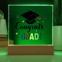 Acrylic Square Plaque - Congrats grad, Graduation