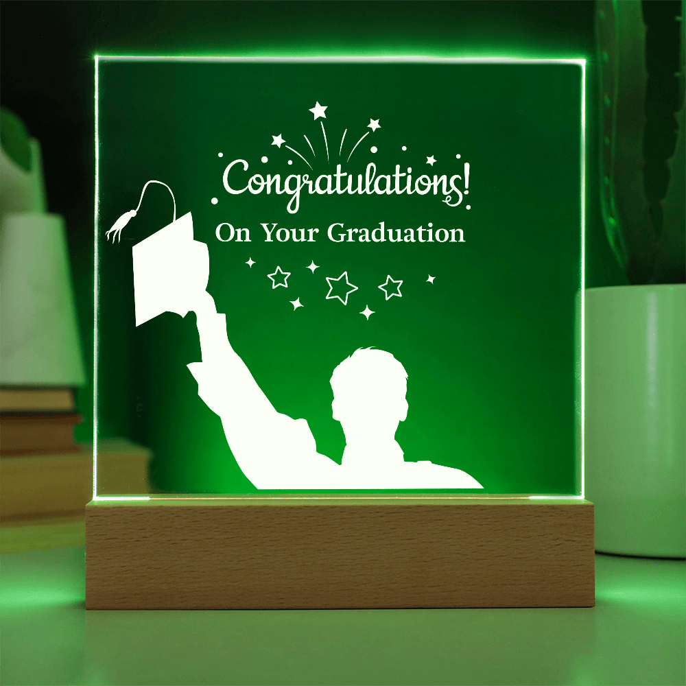 Acrylic Square Plaque - Congratulations On Your Graduation
