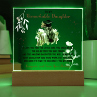 Acrylic Square Plaque - Remarkable Daughter Graduation