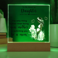 Acrylic Square Plaque for New Mom Daughter from Mom (Black Text) - Mother's Day Gift
