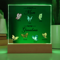 Personalized Acrylic Square Plaque for Grandma - Mother's Day Gift - First Mom Now Grandma