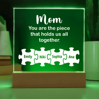 Acrylic Square Plaque for Mom - Mother's Day Gift - You are the Piece That Hold Us All Together