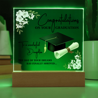 Acrylic Square Plaque - Graduation, Congratulations Daughter