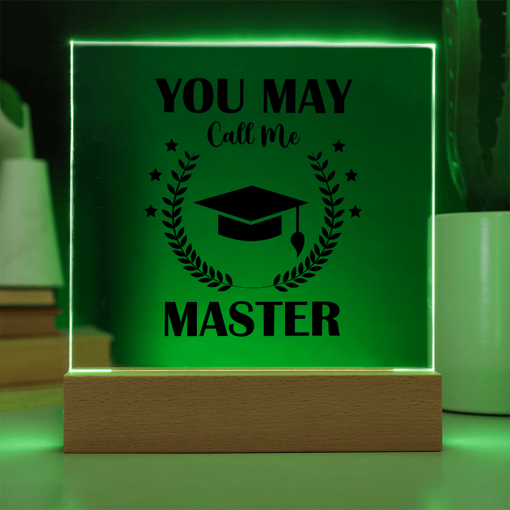 Acrylic Square Plaque - Graduation, Masters