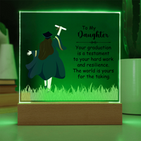 Acrylic Square Plaque, Graduation, To My Daughter