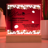 Personalized Acrylic Square Plaque - Graduation, Masters,  Religion