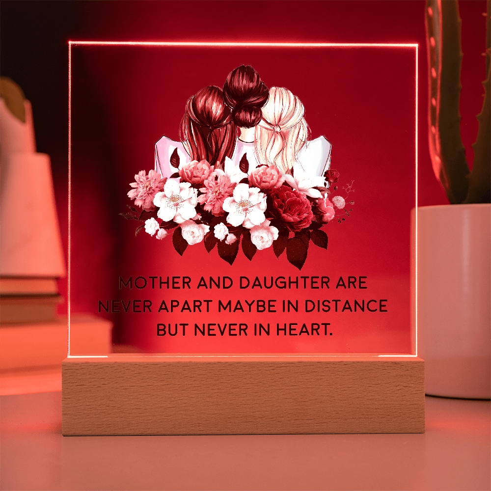 Acrylic Square Plaque for Mom from Daughters - Mother's Day Gift - Mother and Daughter