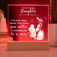 Acrylic Square Plaque for New Mom Daughter from Mom (White Text) - Mother's Day Gift