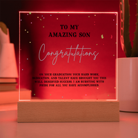 Acrylic Square Plaque - Son Graduation