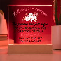 Acrylic Square Plaque - Graduation, Follow Your Compass