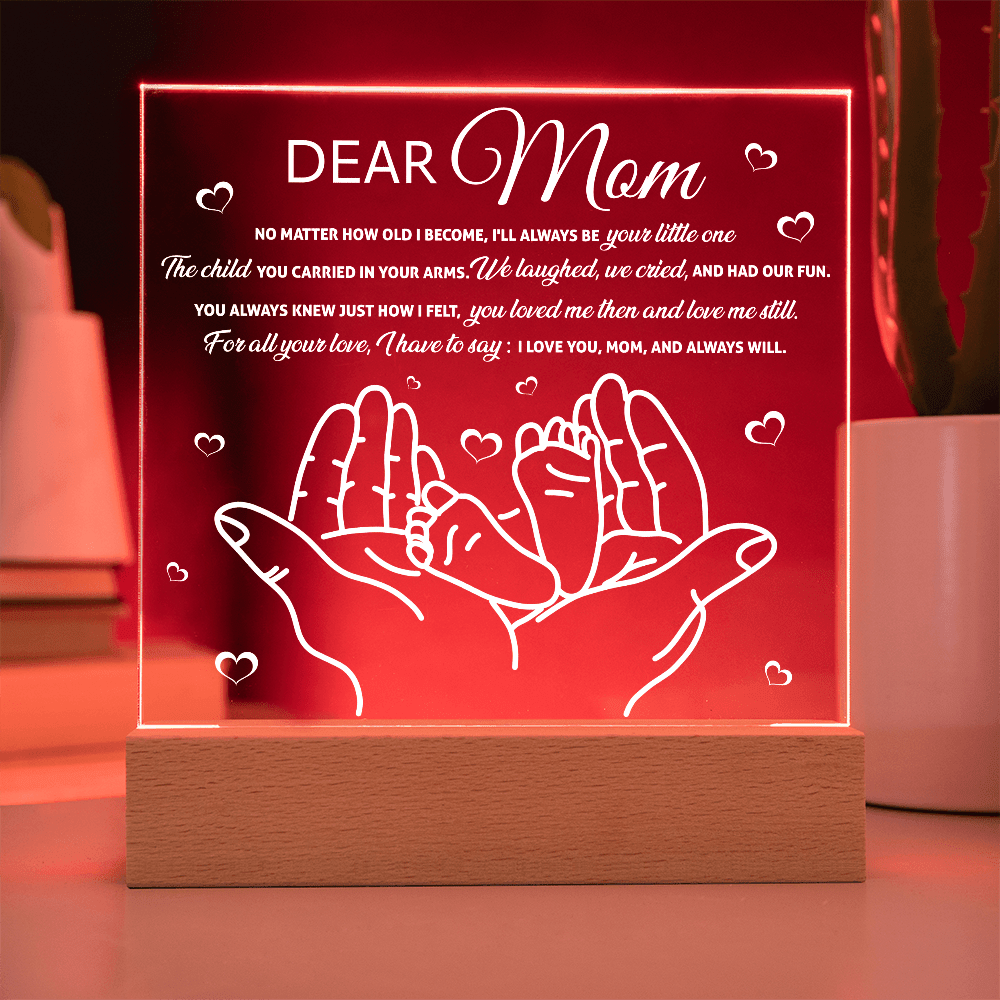Acrylic Square Plaque – Always Your Little One Mom Gift - TreasuredTale