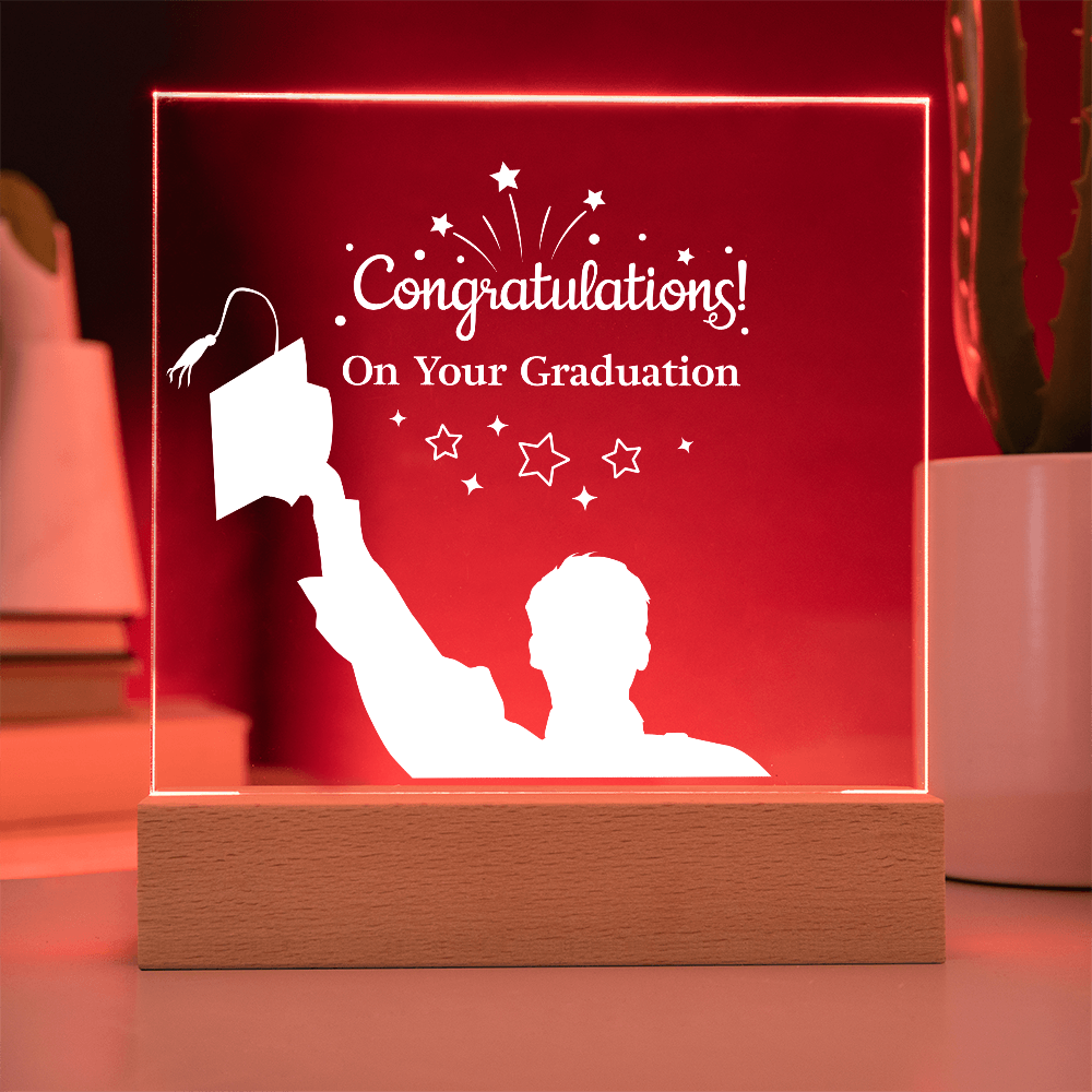 Acrylic Square Plaque - Congratulations On Your Graduation