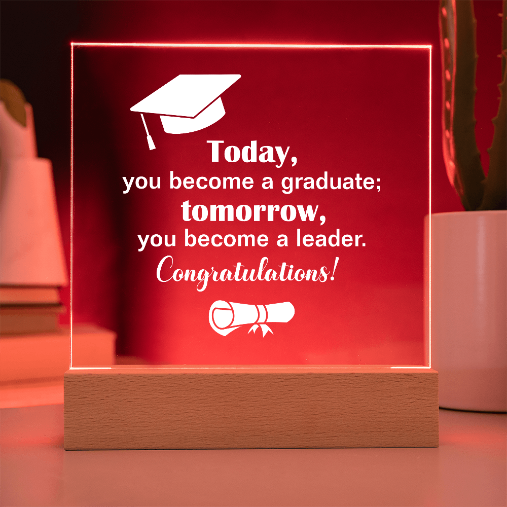 Acrylic Square Plaque - Graduation, Leader
