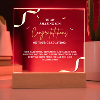 Acrylic Square Plaque - Graduation, To My Amazing Son