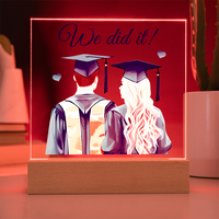 Acrylic Square Plaque - We Did It, Graduation
