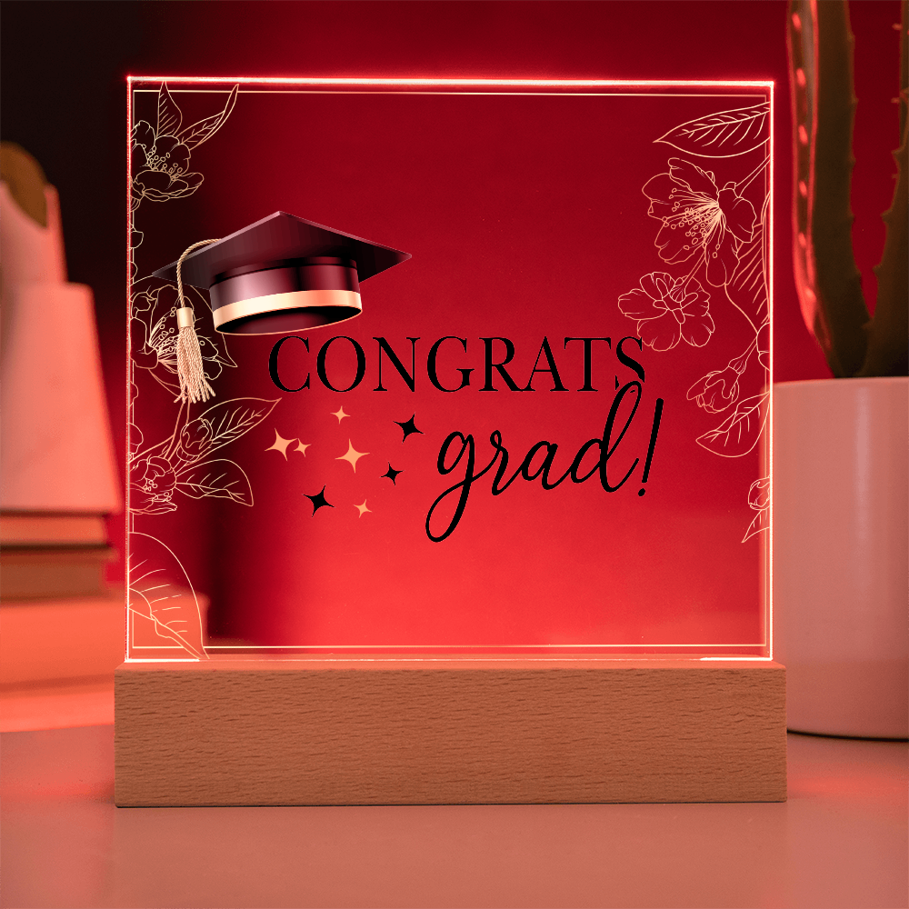 Acrylic Square Plaque - Graduation