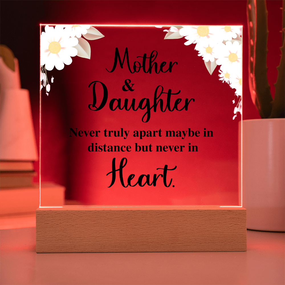 Acrylic Square Plaque for Mom - Mother's Day Gift - Mother & Daughter
