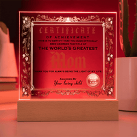 Acrylic Circle Plaque – World's Greatest Mom Award - TreasuredTale