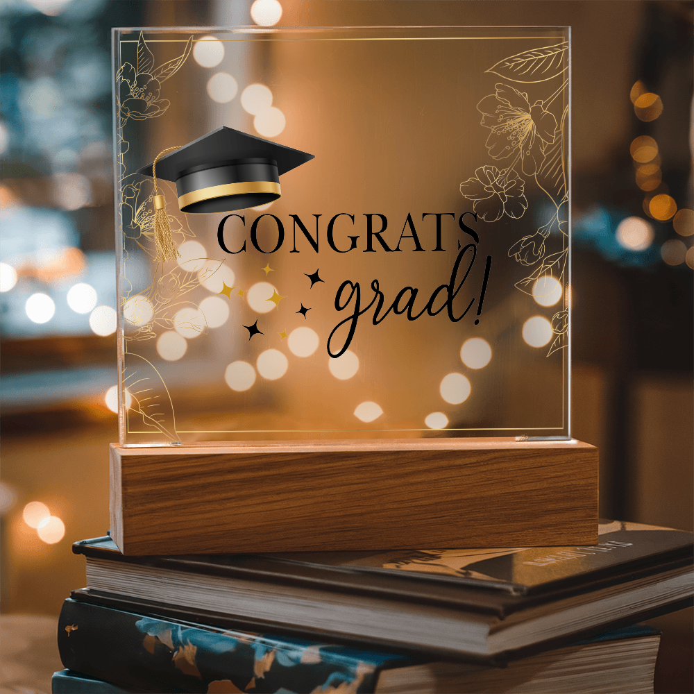Acrylic Square Plaque - Graduation