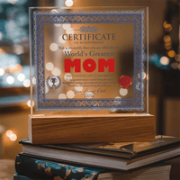 Acrylic Square Plaque – World's Greatest Mom Gift - TreasuredTale