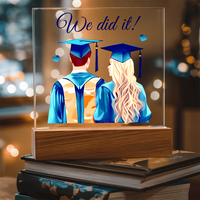 Acrylic Square Plaque - We Did It, Graduation