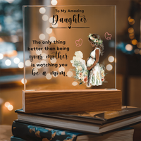 Acrylic Square Plaque for New Mom Daughter from Mom (Black Text) - Mother's Day Gift