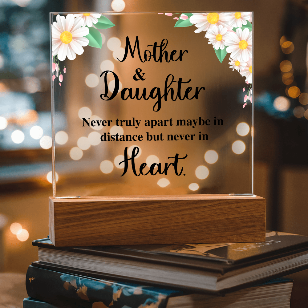 Acrylic Square Plaque for Mom - Mother's Day Gift - Mother & Daughter