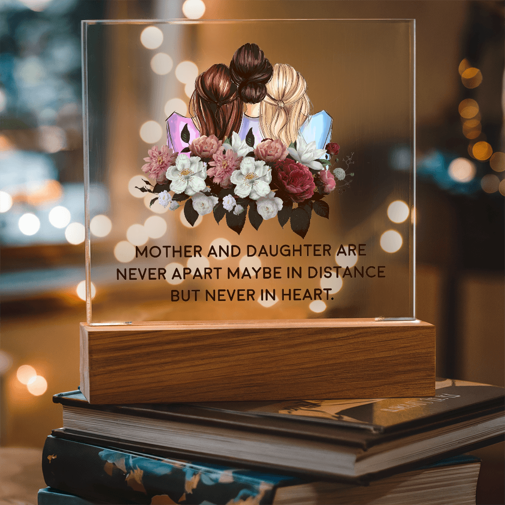 Acrylic Square Plaque for Mom from Daughters - Mother's Day Gift - Mother and Daughter