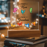 Personalized Acrylic Square Plaque – First Mom, Now Grandma - TreasuredTale
